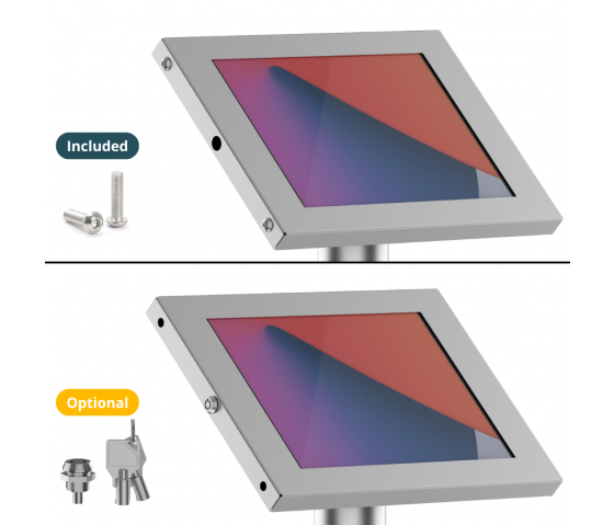 Tablet floor stand Securo S for 7-8 inch tablets - stainless steel