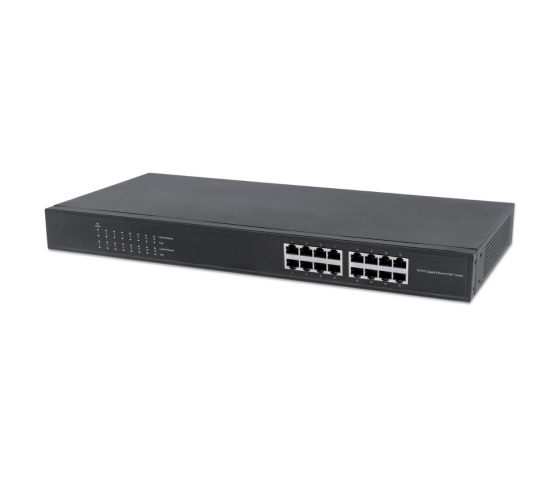 16-Port Gigabit Ethernet PoE+ Switch - 370W PoE, Rackmount