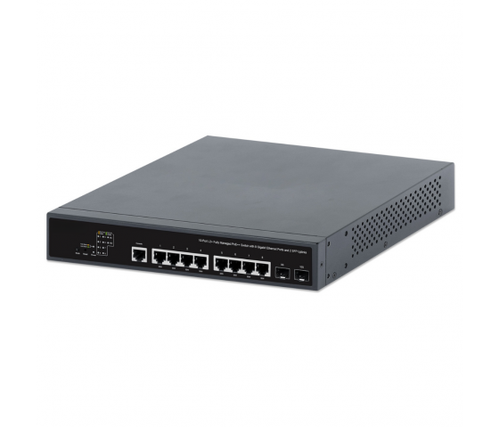 10-Port L2+ Managed PoE++ Switch - 242W PoE, 2 SFP Open Slots, Rackmount