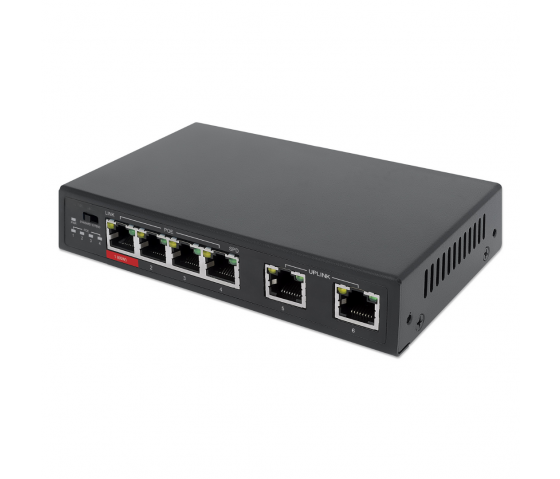 6-Port Fast Ethernet Switch with 4 PoE ports - 65W PoE, VLAN, Desktop