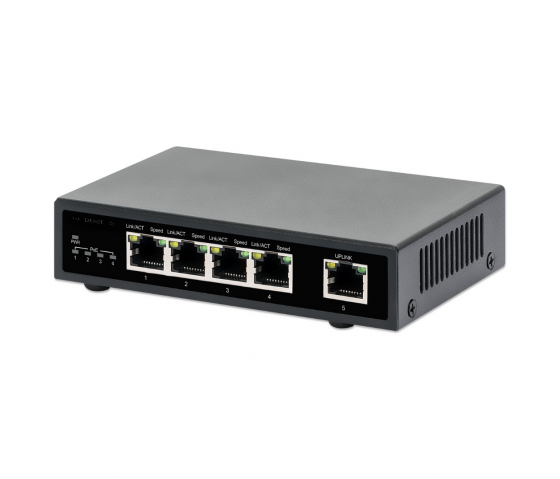 5-portars Gigabit Ethernet PoE+-switch - 62W PoE, stationär