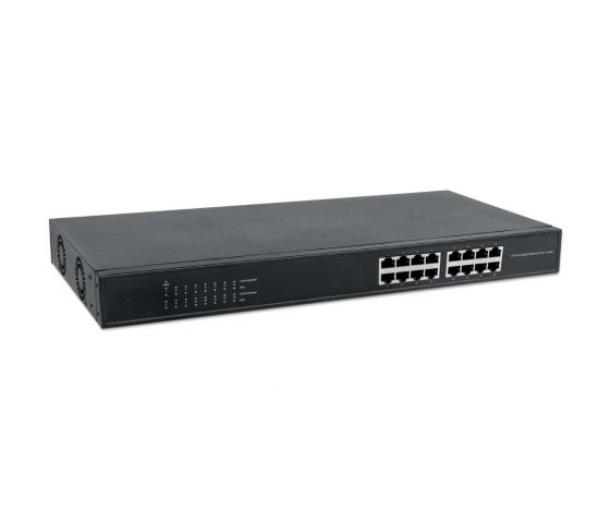 16-Port Gigabit Ethernet PoE+ Switch - 370W PoE, Rackmount