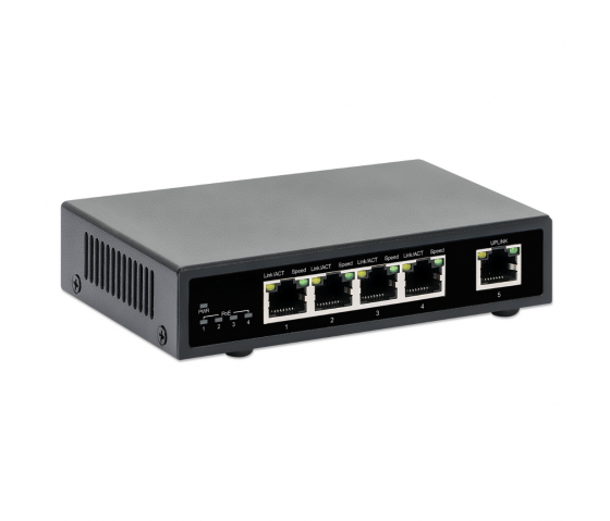 5-portars Gigabit Ethernet PoE+-switch - 62W PoE, stationär