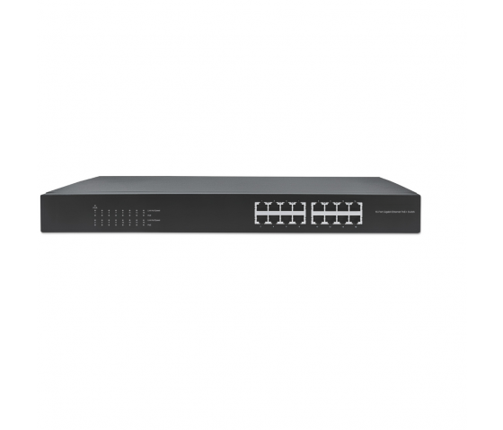 16-Port Gigabit Ethernet PoE+ Switch - 370W PoE, Rackmount