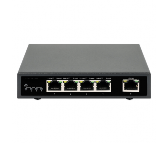 5-portars Gigabit Ethernet PoE+-switch - 62W PoE, stationär