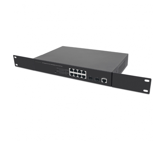 8-Port Gigabit Ethernet Web-Managed PoE+ Switch mit 2 SFP-Ports - 140W PoE, Rackmount