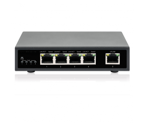 5-portars Gigabit Ethernet PoE+-switch - 62W PoE, stationär