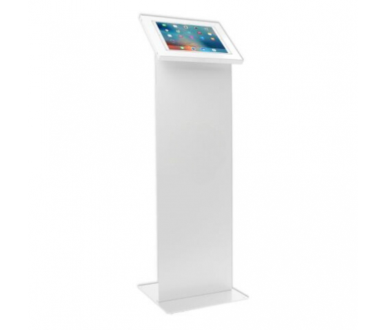 Tablet floor stand with display plate Securo M for 9-11 inch tablets - white