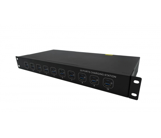 10 ports USB-A & USB-C 40W 1U Rackmount charging hub