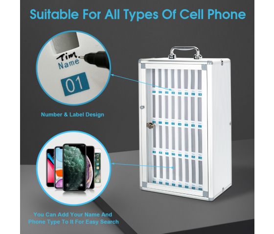 Lockable storage cabinet KMT36 for 36 cell phones