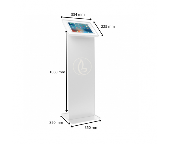 Tablet floor stand with display Securo L for 12-13 inch tablets - white