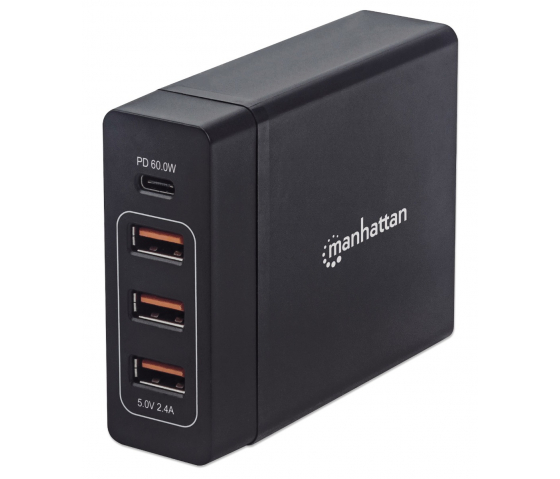 Hub de carga Power Delivery con 3 conectores USB-A y 1 USB-C