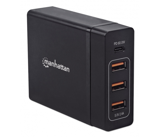 Hub de carga Power Delivery con 3 conectores USB-A y 1 USB-C