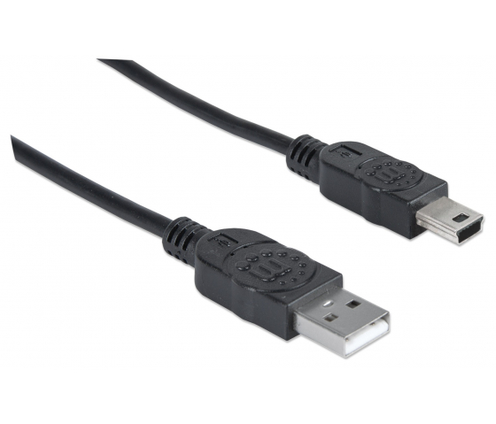 Hi-Speed USB-A naar Mini-USB kabel - 480 Mbps - 1.8 meter - zwart