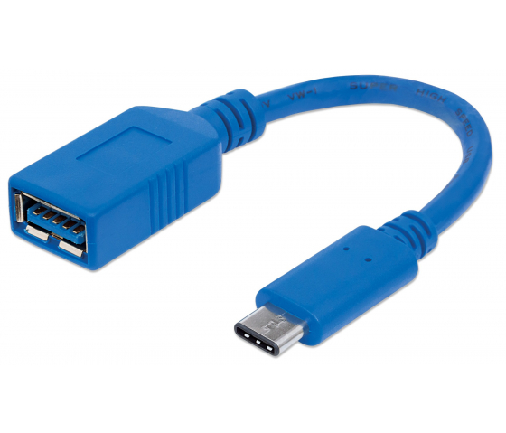 SuperSpeed USB-C naar USB-A kabel - 5 Gbps - 15 centimeter - blauw