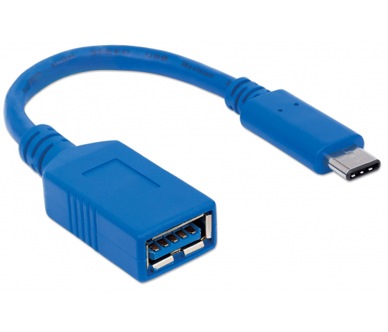 SuperSpeed USB-C naar USB-A kabel - 5 Gbps - 15 centimeter - blauw