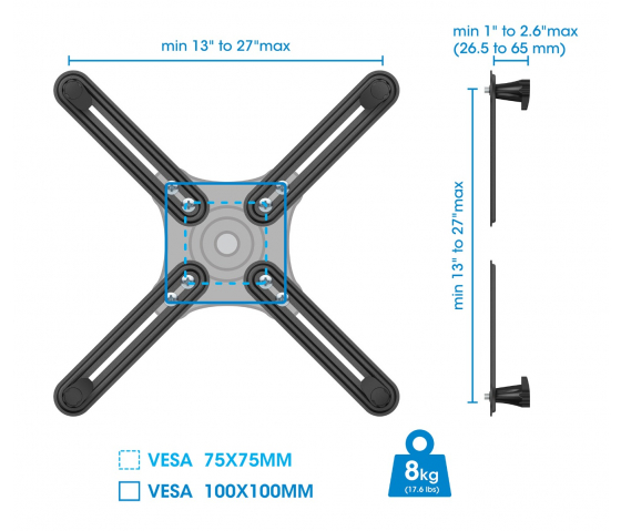 Adapterkit für VESA-Montage - 13 bis 27 Zoll