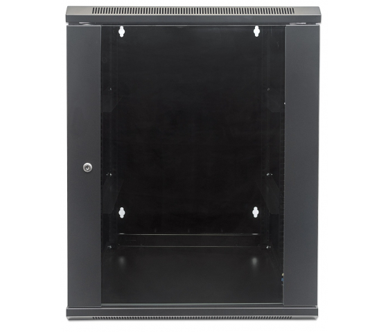 19 inch wall server cabinet MHT145 with glass door - 15U height - double section - 550 mm deep - black