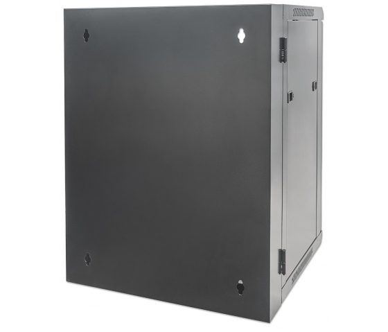 19 inch wall server cabinet MHT145 with glass door - 15U height - double section - 550 mm deep - black