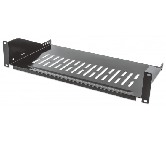 2U ventilated cantilever shelf 19 inch - 250 mm deep - load capacity to 25 kg - black