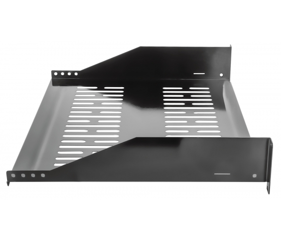 2U ventilated cantilever shelf 19 inch - 400 mm deep - load capacity to 25 kg - black