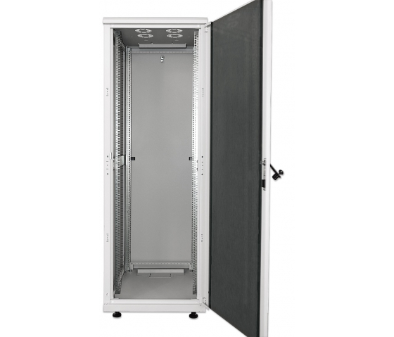 Armadio rack di rete 19 pollici MHT186 con porta in vetro - 32U - larghezza 800 mm - 800 (P) x 800 (L) x 1588 (A) - confezione piatta - grigio