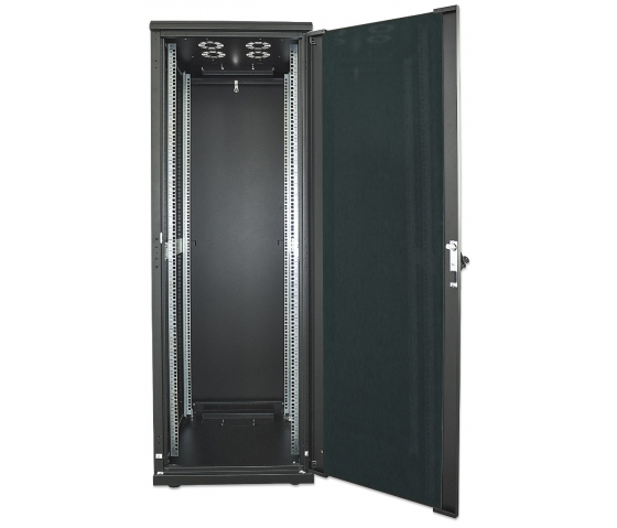 19-inch network cabinet MHT181 with glass door - 32U - 600 (D) x 600 (W) x 1588 (H) - flatpack - black