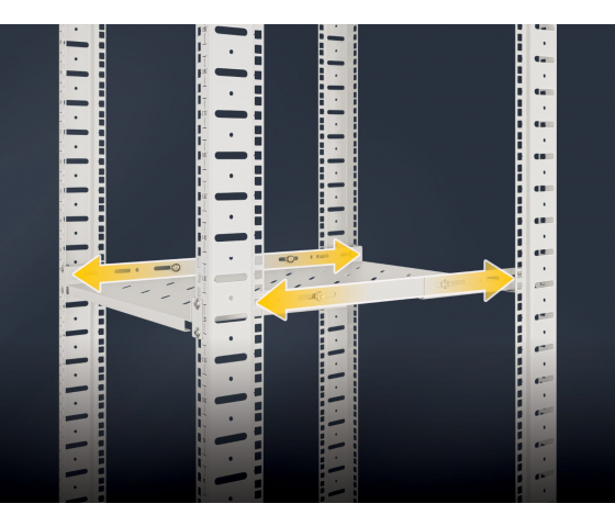 1U verstelbare legplank met instelbare raildiepte voor serverkasten met 1000 mm diepte - grijs