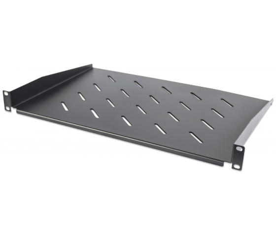 1U ventilated cantilever shelf 19 inch - 350 mm deep - load capacity to 25 kg - black