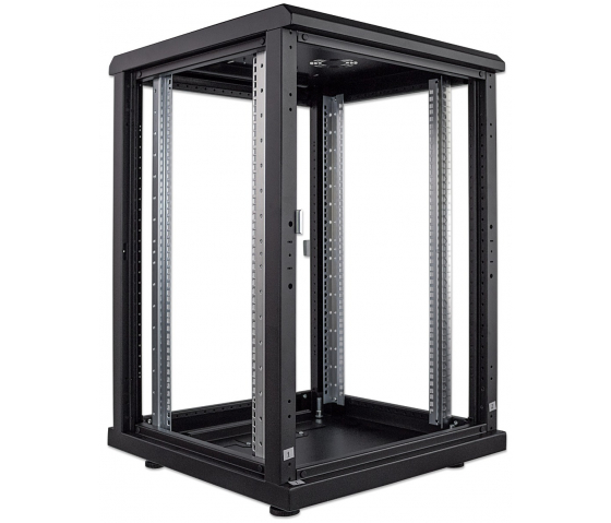 19-inch network cabinet MHT200 with glass door - 16U - 600 (D) x 600 (W) x 878 (H) - assembled - black