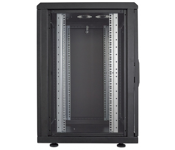 19-inch network cabinet MHT200 with glass door - 16U - 600 (D) x 600 (W) x 878 (H) - assembled - black