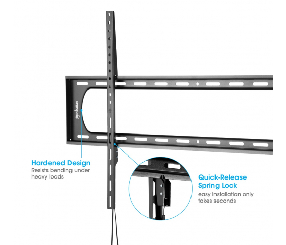 Heavy-Duty low-profile fixed TV wall bracket MHT70 for 60 to 120-inch televisions