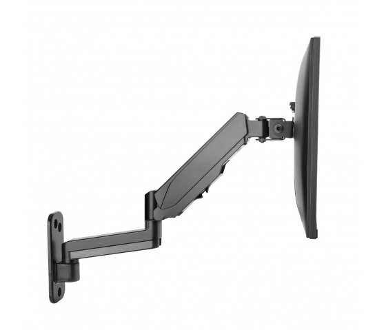 Universal gas spring monitor wall bracket with single arm and hinge for 17 to 32 inch monitors