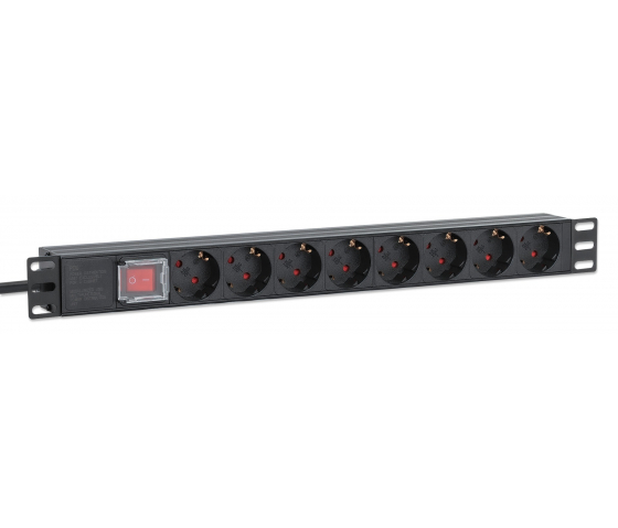 19-inch socket PDUMHT7 for patch cabinet 1 HE with 8 sockets and on/off switch