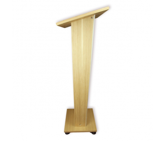 Wooden lectern with satinised front panel Pollux - cherry colour 