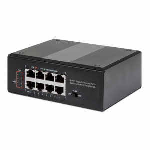 PoE-Powered 8-Poorts Gigabit Ethernet Industriële PoE+ Switch - 120W PoE, DIN-Rail Mount