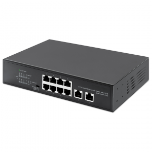 8-Poorts Gigabit Ethernet PoE+ Switch met 2 Uplink-poorten - 120W PoE, Desktop