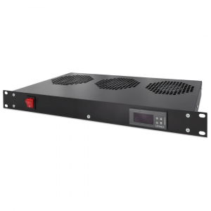 3-fan ventilatie-unit 1U voor 19-inch racks - zwart