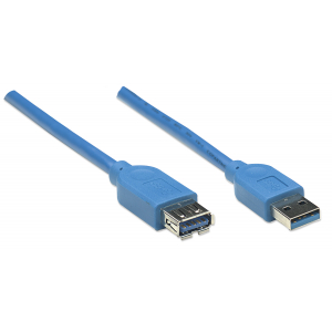 Superspeed USB-A naar USB-A verlengkabel - 5 Gbps - 2 meter - blauw