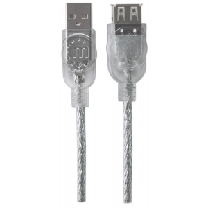 Hi-Speed USB-A naar USB-A verlengkabel - 480 Mbps - 4.5 meter - zilver