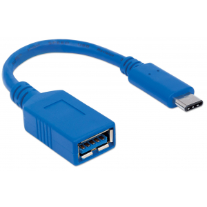 SuperSpeed USB-C naar USB-A kabel - 5 Gbps - 15 centimeter - blauw