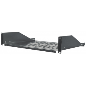 2U geventileerde cantilever legplank 19 inch - 350 mm diep - draagkracht tot 15 kg - zwart