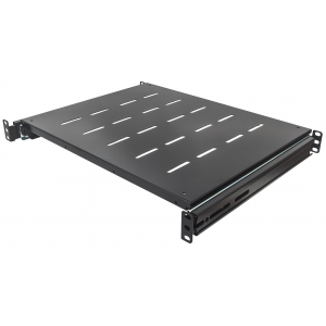 Extendable tray 1U for 19" server cabinets with depth 600 to 800 mm - black