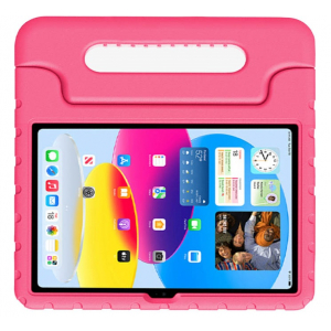 KidsCase Custodia per tablet con maniglia per iPad 10 (2022) 10,9 pollici - Rosa