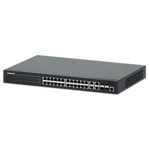 24-Port Gigabit Ethernet Web-Managed PoE+ Switch with 4 Combo Ports - 370W PoE, Rackmount