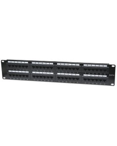 Cat6 patch panel 48 ports - 2U 19" - black