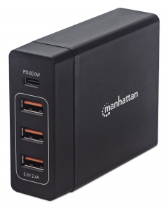 Hub de carga Power Delivery con 3 conectores USB-A y 1 USB-C