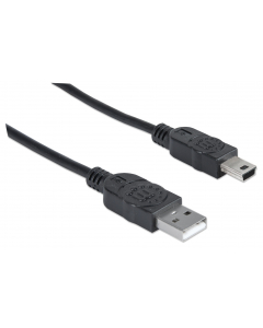 Hi-Speed USB-A naar Mini-USB kabel - 480 Mbps - 1.8 meter - zwart