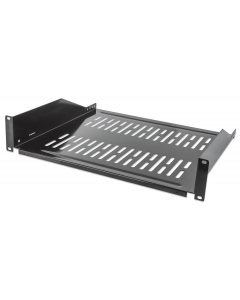 2U ventilated cantilever shelf 19 inch - 400 mm deep - load capacity to 25 kg - black