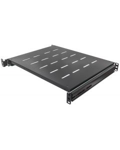 Extendable tray 1U for 19" server cabinets with depth 600 to 800 mm - black